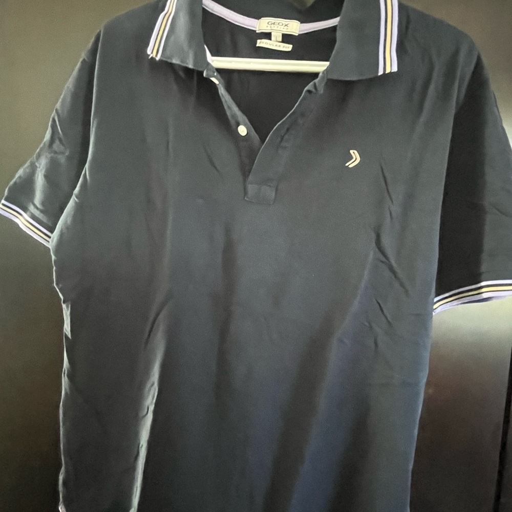Geox Navy Polo with White and Lavender Trim
